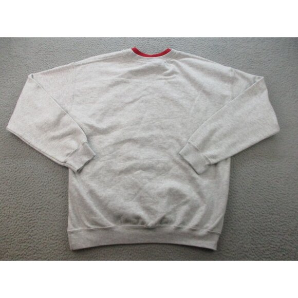 Christmas Sweatshirt Women's Large Cardinals Double Collar Granny Gray Red Birds - Picture 7 of 7